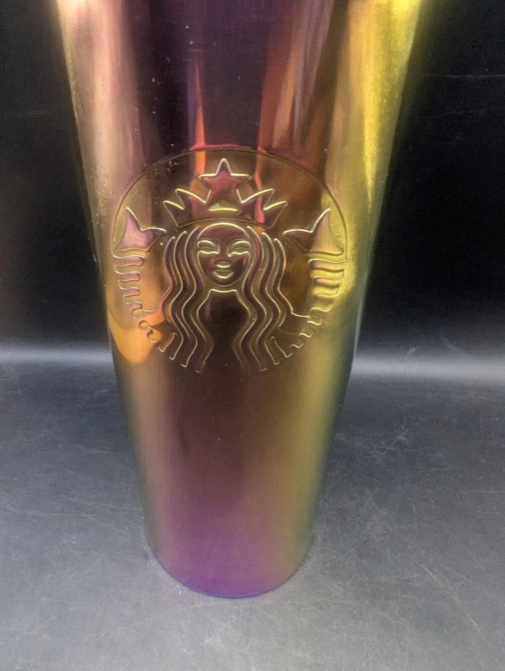 Starbucks Iridescent Rainbow Purple Oil Slick Stainless Steel Tumbler 24oz